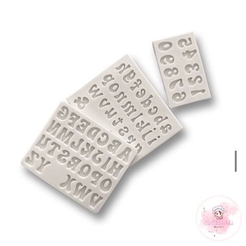 Bộ silicon số + chữ 3 cái (thường - khuôn hồng/trắng) - Bộ 3 món MM-6052