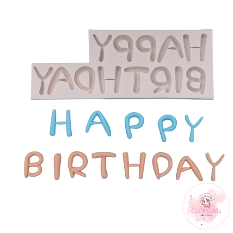 Khuôn Silicon chữ Happy birthday Khuôn Silicon chữ 3D đông lạnh kẹo chocolate