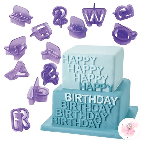 Bộ cutter chữ và số cao 2.5cm dùng làm fondant, gumpaste, cookie