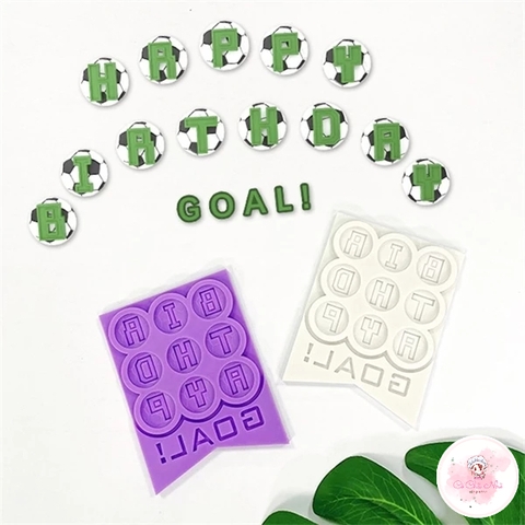 Khuôn Silicon chữ bóng đá - 3660