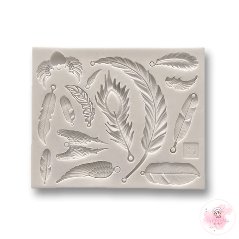 Khuôn silicon lông vũ nhiều mẫu -1759