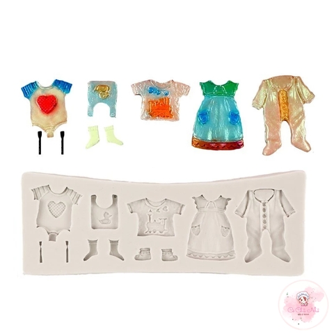 Khuôn silicon dây treo quần áo em bé (khuôn tím hàng đẹp)