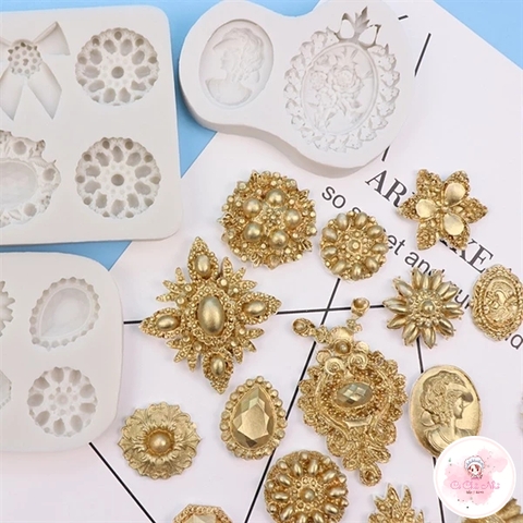 Khuôn Silicon hoa văn nhiều mẫu (mới) tạo hình đất sét, gumpaste, fondant