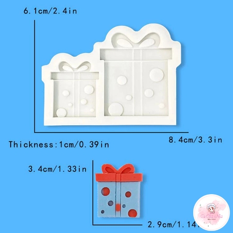 Khuôn Silicon hộp quà  - tạo hình đất sét, gumpaste, fondant