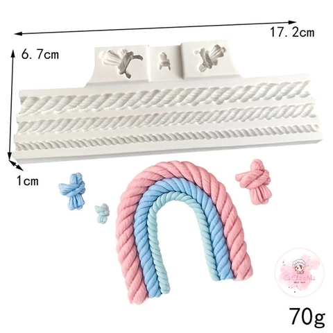 Khuôn Silicon 3 dây xoắn mới - tạo hình đất sét, gumpaste, fondant