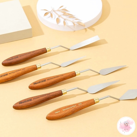 Bay hàn quốc Hwahong - Bay pha màu, bay lấy màu, bay tán màu vẽ tranh, cán nâu lẻ nhiều size