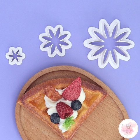 Khuôn nhấn nhựa tạo hình bánh quy, bánh bao mèo Kitty, chữ nhật, 7 châu lục, 3 hoa cúc