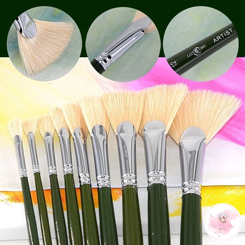 Cọ xòe vẽ tranh sơn dầu, cọ nước, cọ dành cho người mới bắt đầu vẽ