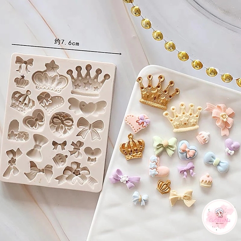 Khuôn Silicon vương miện nơ nhí khuôn hồng