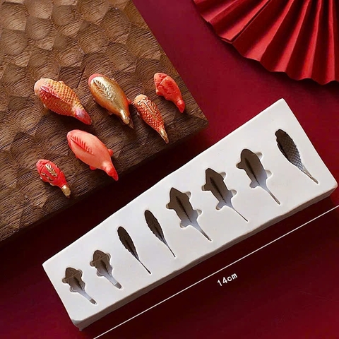 Khuôn silicon 8 cá nhỏ (dài 14cm)