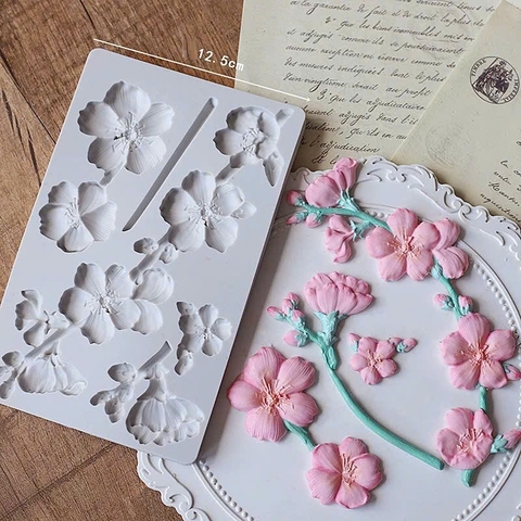 Khuôn silicon hoa anh đào lớn 12.2cm