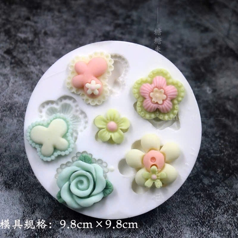 Khuôn Silicon tròn hoa lá nhiều mẫu