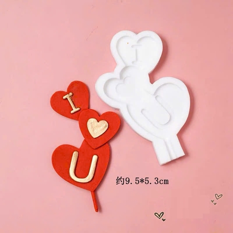 Khuôn Silicon mẫu chữ I Love You