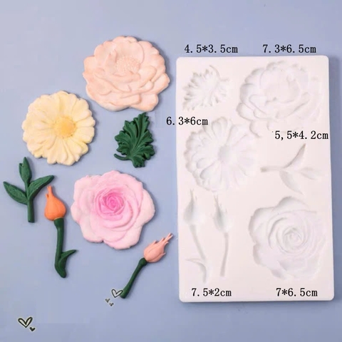 Khuôn Silicon hoa hồng (khuôn chữ nhật to)