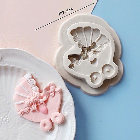 Khuôn Silicon nôi em bé nơ 7.5cm