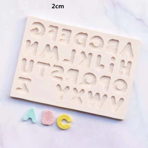 Khuôn Silicon chữ in hoa mẫu mới 2cm