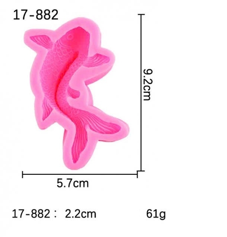 Khuôn Silicon cá Koi 17-882 kích thước 5.7x9.2cm