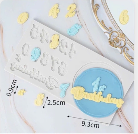 Khuôn Silicon chữ Birth Day và số