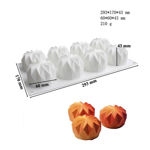 Khuôn Silicone Làm Bánh Mousse 8 bánh nướng