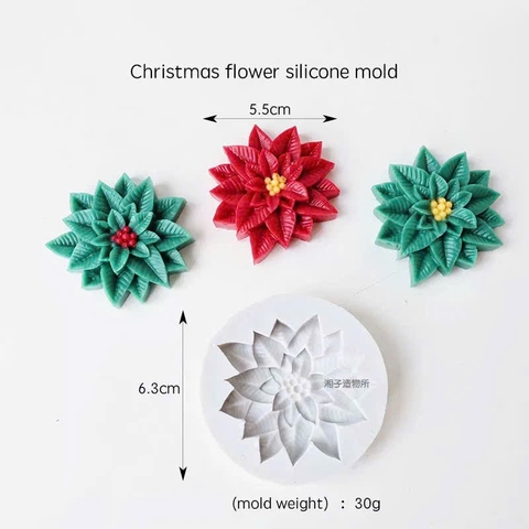 Khuôn silicon hoa cúc Noel