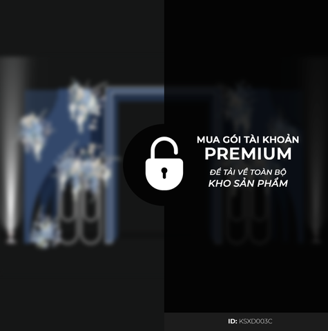 Cổng Khách Sạn Tone Xanh Dương KSXD003C