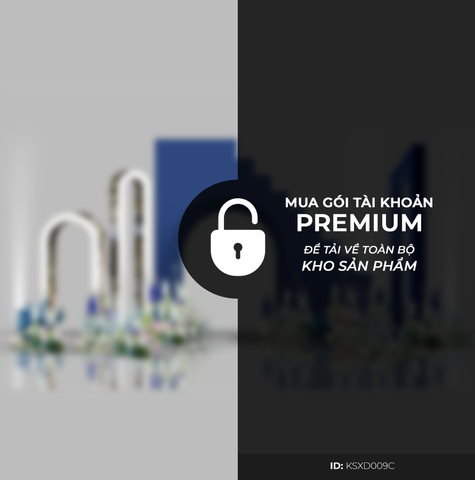 Cổng Khách Sạn Tone Xanh Dương KSXD009C