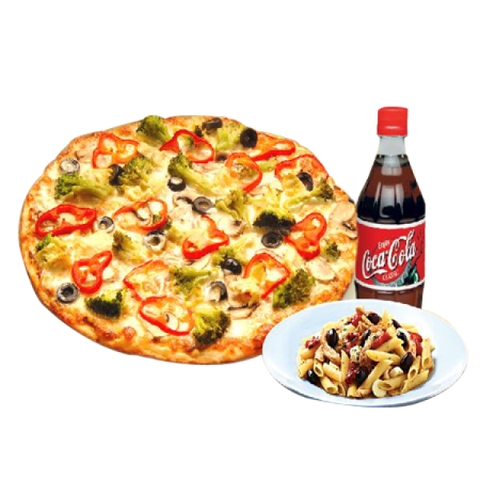 Combo C (1 người) (1 miếng gà + 1 pizza hải sản S + 1 phần khoai tây chiên lớn + 1 chai coca 390ml)