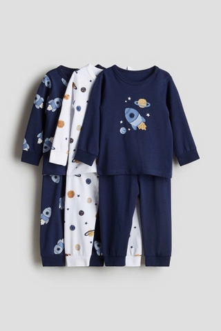 Set dài tay (3 bộ) navy / vũ trụ