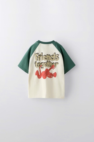 Áo phông raglan xanh lá / Friends Together