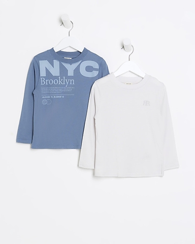 Áo dài tay (2 áo) xanh biển / NYC