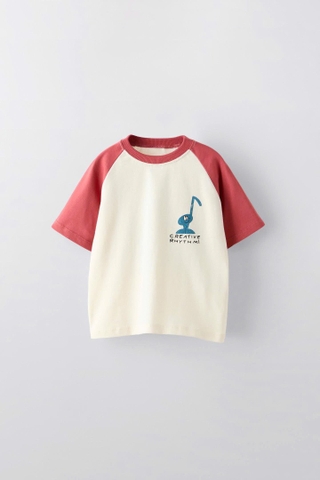 Áo phông raglan đỏ / Creative Rhythm