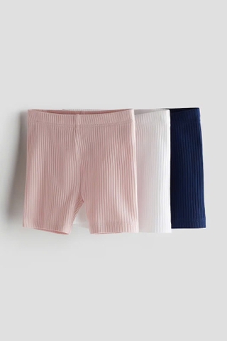 Quần shorts leggings (3 quần) hồng nhạt, trắng, xanh biển đậm