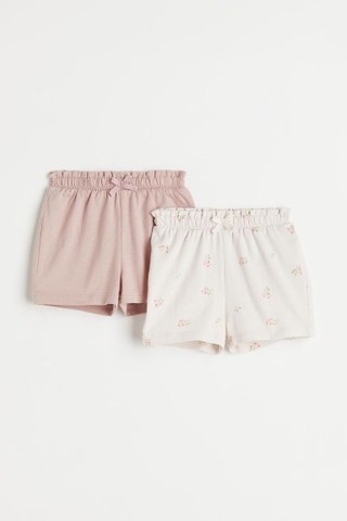 Quần shorts (2 quần) trắng ngà / hoa nhí