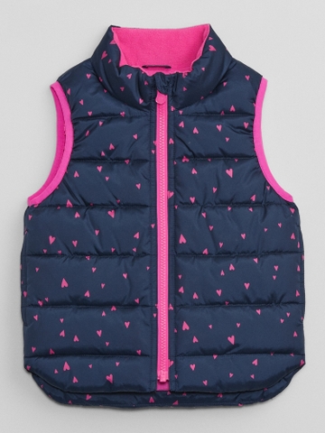 Áo phao gile navy / tim nhí