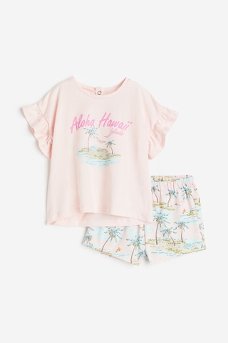 Set cộc tay hồng nhạt / Aloha