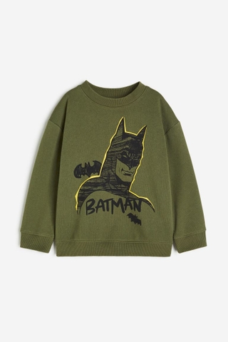 Áo nỉ xanh khaki / Batman
