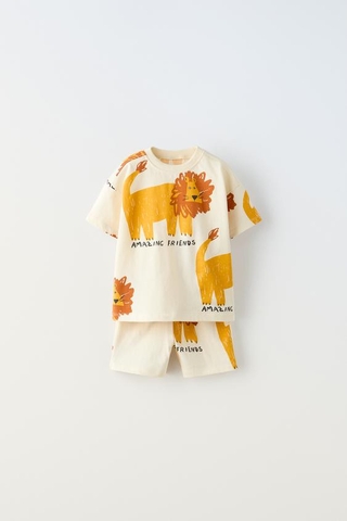 Set cộc tay trắng ngà / sư tử