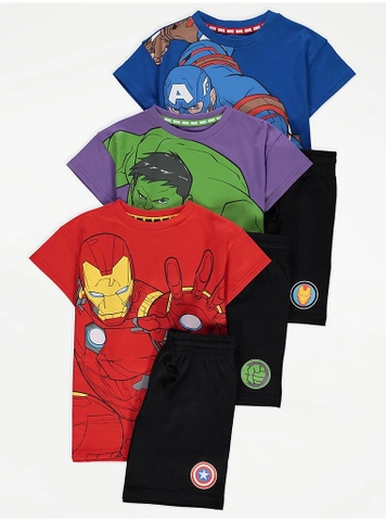 Set cộc tay (3 bộ) đen / Marvel