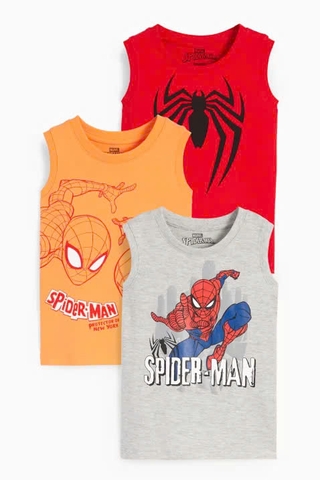 Áo ba lỗ (3 áo) xám nhạt / Spiderman