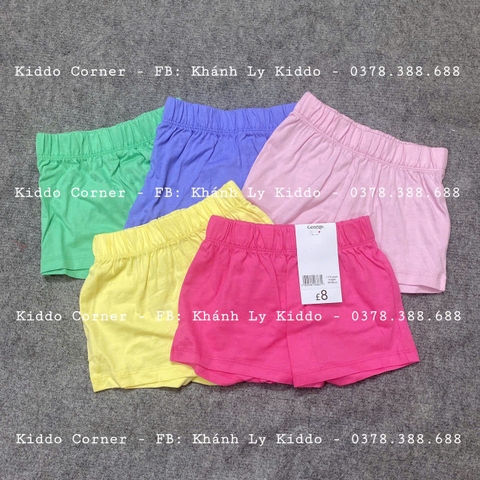 Quần shorts (5 quần) hồng, vàng, xanh