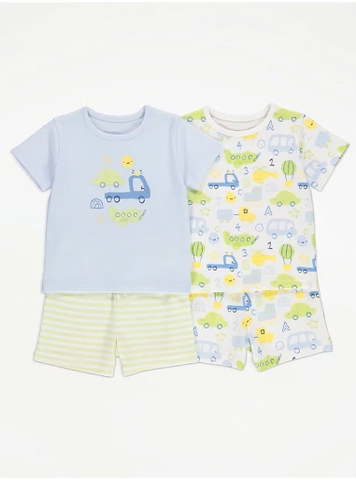 Set cộc tay (2 bộ) xanh nhạt / xe cộ