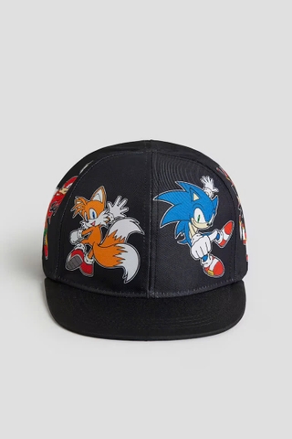 Mũ snapback đen / Sonic