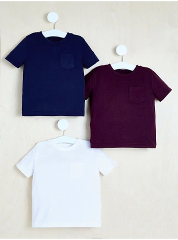 Áo phông (3 áo) navy, đỏ đun, trắng