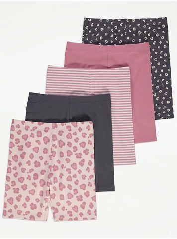 Quần shorts leggings (5 quần) hồng / da báo