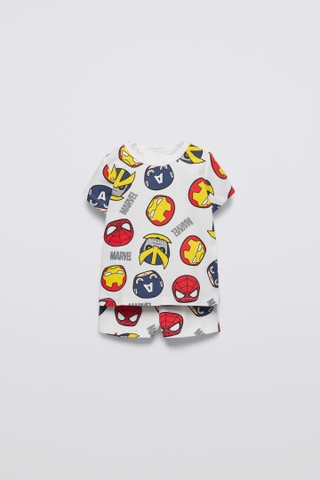 Set cộc tay trắng / Marvel Zara