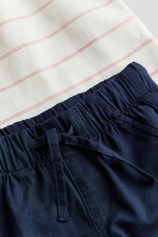 Set sơmi trắng / kẻ đỏ