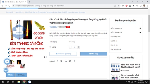 Mẫu đèn tanning cá rồng đỏ cá không đỏ nước