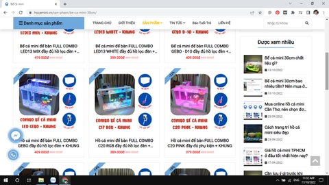 Nơi bán bể cá mini 30cm giá rẻ đẹp