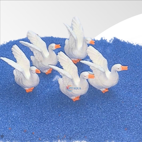 Phụ kiện trang trí hồ cá con Vịt Trắng Mini - Decor bể cá và tiểu cảnh hòn non bộ bằng nhựa