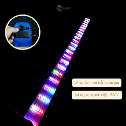 Đèn Led Bể Cá 80cm - 1m1 Dành Cho Hồ Cá Hồ Thủy Sinh 6 Dãy Led Có Ánh Sáng Trắng và Đổi Màu